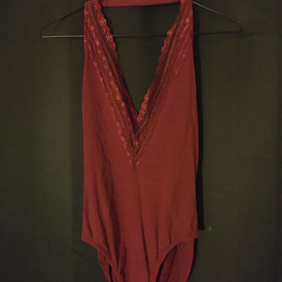 Urban Outfitters Burgundy Lace Bodysuit - Picture 2 of 5